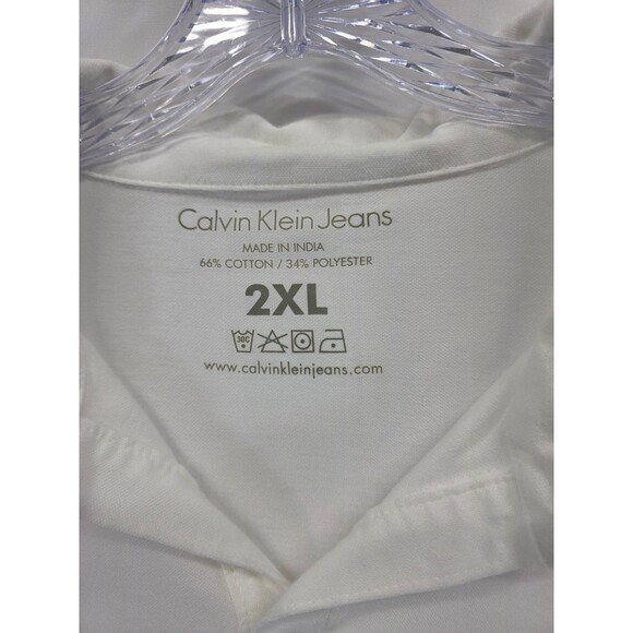 Mens 2XL Calvin Klein Polo White - Picture 2 of 6